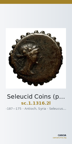 Seleucid Coins (part 2) 1316.2l — CANOA