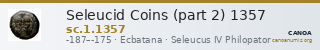 Seleucid Coins (part 2) 1357 — CANOA