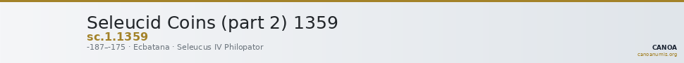 Seleucid Coins (part 2) 1359 — CANOA