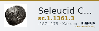 Seleucid Coins (part 2) 1361.3 — CANOA