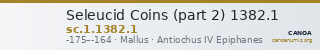 Seleucid Coins (part 2) 1382.1 — CANOA