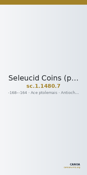 Seleucid Coins (part 2) 1480.7 — CANOA