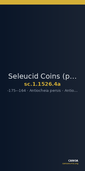Seleucid Coins (part 2) 1526.4a — CANOA