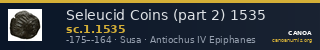 Seleucid Coins (part 2) 1535 — CANOA