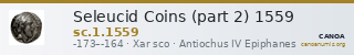 Seleucid Coins (part 2) 1559 — CANOA