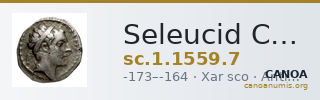 Seleucid Coins (part 2) 1559.7 — CANOA