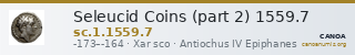 Seleucid Coins (part 2) 1559.7 — CANOA