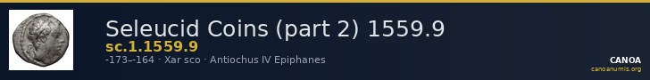 Seleucid Coins (part 2) 1559.9 — CANOA