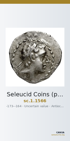 Seleucid Coins (part 2) 1566 — CANOA
