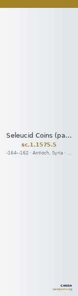 Seleucid Coins (part 2) 1575.5 — CANOA