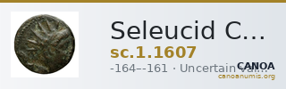 Seleucid Coins (part 2) 1607 — CANOA