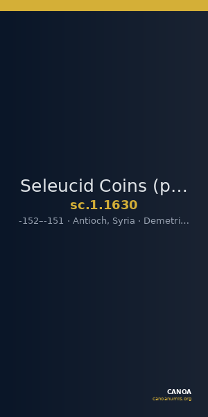 Seleucid Coins (part 2) 1630 — CANOA
