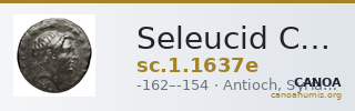 Seleucid Coins (part 2) 1637e — CANOA