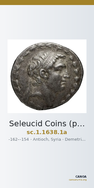 Seleucid Coins (part 2) 1638.1a — CANOA