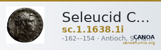 Seleucid Coins (part 2) 1638.1i — CANOA