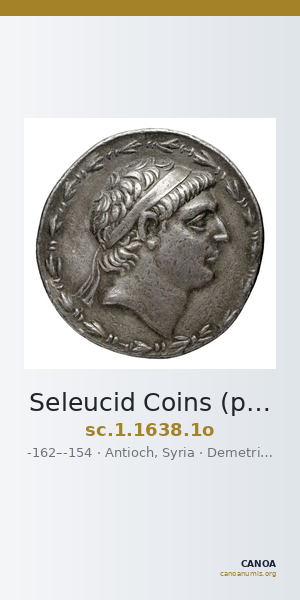 Seleucid Coins (part 2) 1638.1o — CANOA