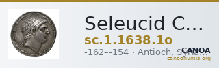 Seleucid Coins (part 2) 1638.1o — CANOA