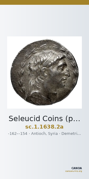 Seleucid Coins (part 2) 1638.2a — CANOA