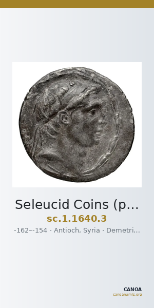 Seleucid Coins (part 2) 1640.3 — CANOA