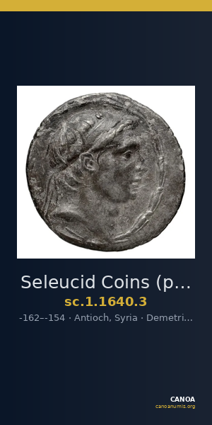 Seleucid Coins (part 2) 1640.3 — CANOA
