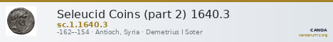 Seleucid Coins (part 2) 1640.3 — CANOA