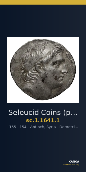 Seleucid Coins (part 2) 1641.1 — CANOA