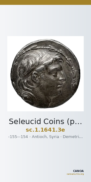 Seleucid Coins (part 2) 1641.3e — CANOA