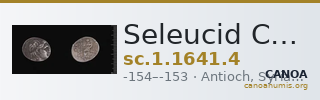 Seleucid Coins (part 2) 1641.4 — CANOA