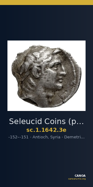 Seleucid Coins (part 2) 1642.3e — CANOA