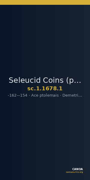 Seleucid Coins (part 2) 1678.1 — CANOA