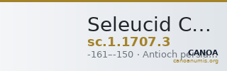 Seleucid Coins (part 2) 1707.3 — CANOA
