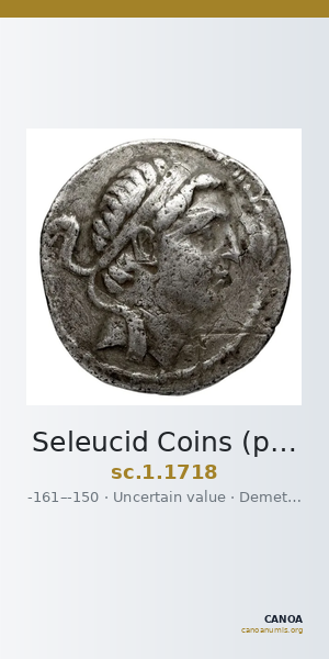 Seleucid Coins (part 2) 1718 — CANOA