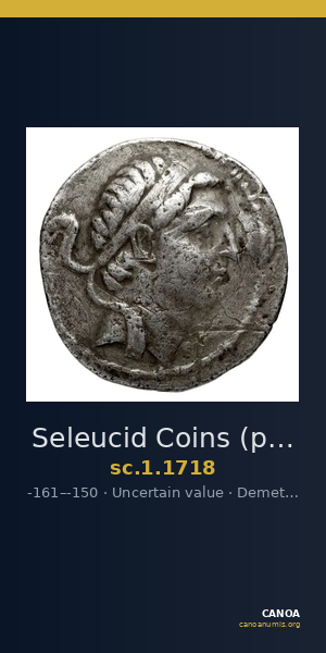 Seleucid Coins (part 2) 1718 — CANOA