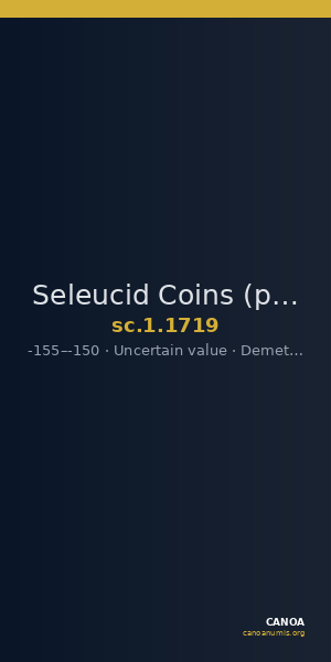 Seleucid Coins (part 2) 1719 — CANOA