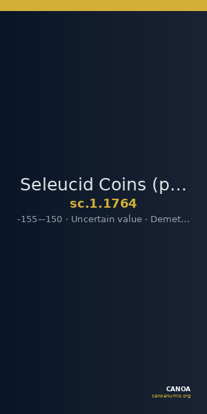 Seleucid Coins (part 2) 1764 — CANOA