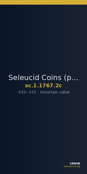 Seleucid Coins (part 2) 1767.2c — CANOA