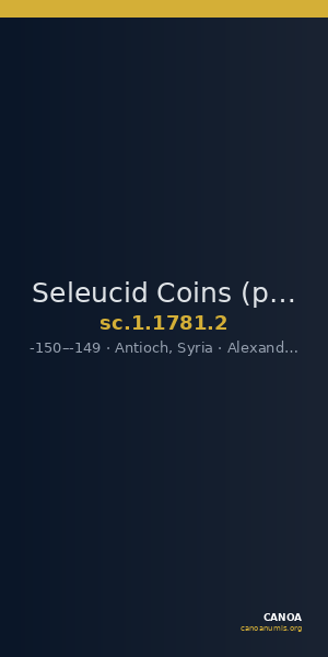 Seleucid Coins (part 2) 1781.2 — CANOA