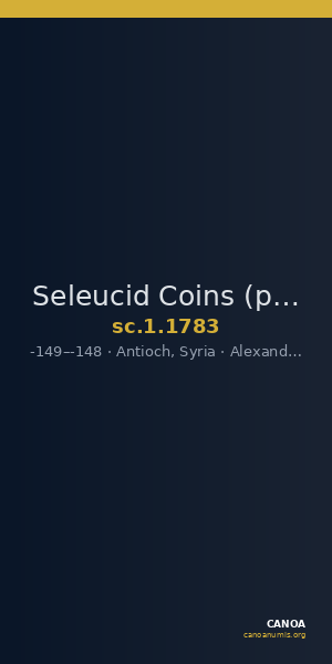Seleucid Coins (part 2) 1783 — CANOA