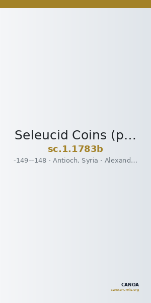 Seleucid Coins (part 2) 1783b — CANOA