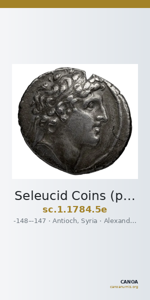 Seleucid Coins (part 2) 1784.5e — CANOA