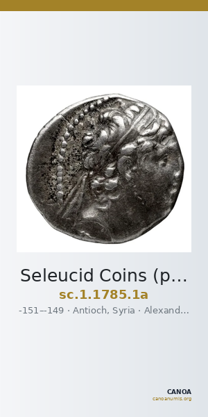 Seleucid Coins (part 2) 1785.1a — CANOA