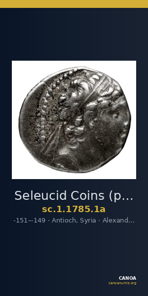 Seleucid Coins (part 2) 1785.1a — CANOA