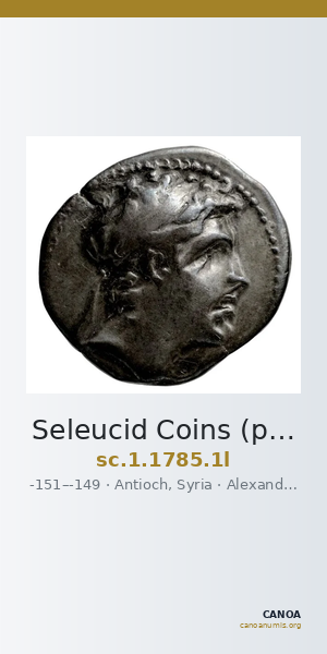 Seleucid Coins (part 2) 1785.1l — CANOA