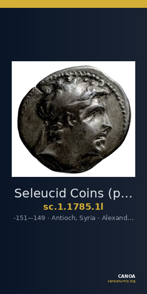 Seleucid Coins (part 2) 1785.1l — CANOA