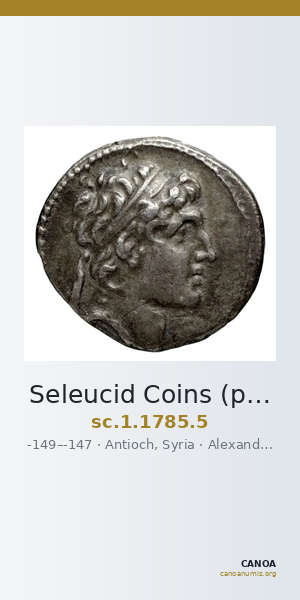 Seleucid Coins (part 2) 1785.5 — CANOA