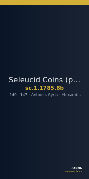 Seleucid Coins (part 2) 1785.8b — CANOA