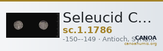 Seleucid Coins (part 2) 1786 — CANOA