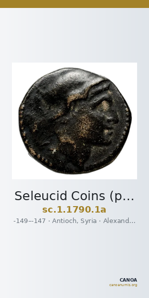 Seleucid Coins (part 2) 1790.1a — CANOA