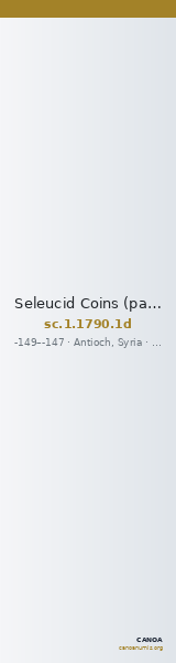 Seleucid Coins (part 2) 1790.1d — CANOA