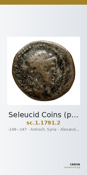 Seleucid Coins (part 2) 1791.2 — CANOA
